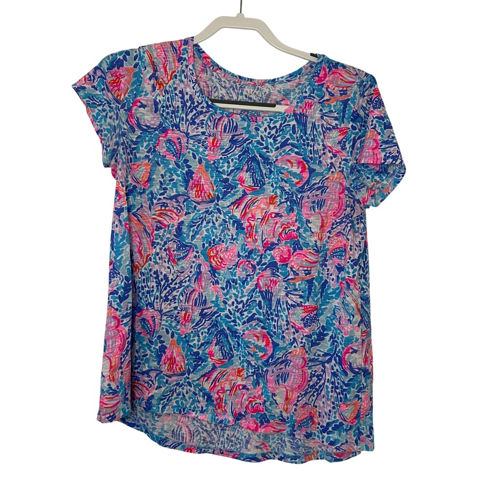 Lilly Pulitzer Cotton‎ Colorful Print Short Sleeve Top S